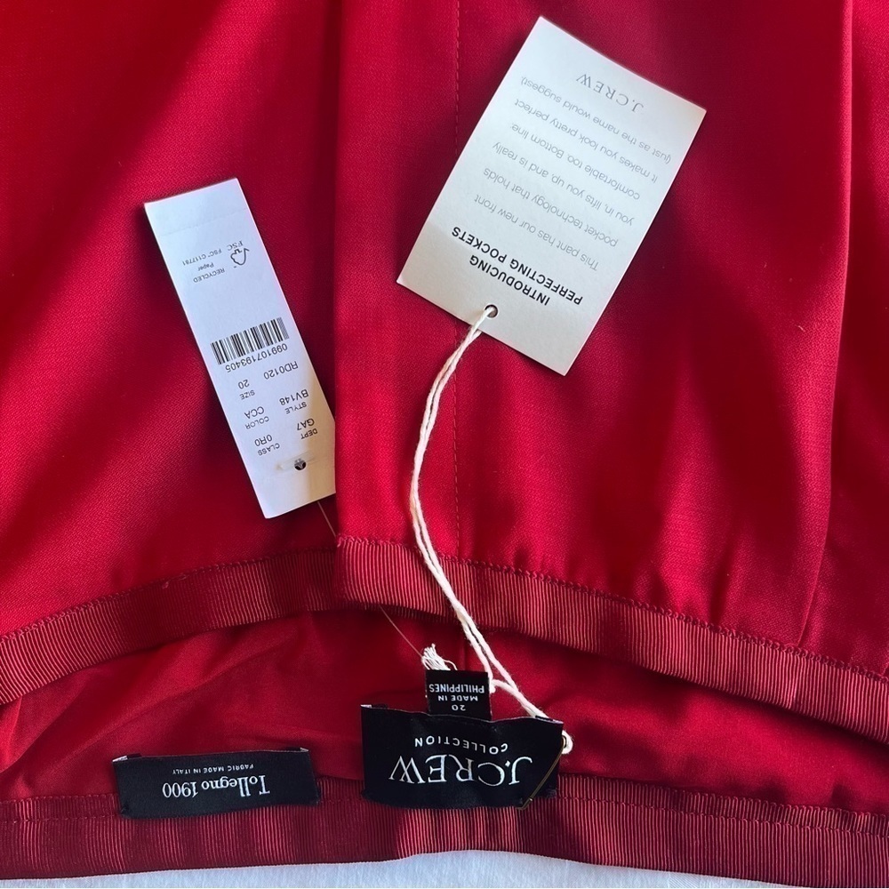 J.Crew Wool Tuxedo Wide-Leg Pleated Limited Edition Pants in Red Color S… - Picture 7 of 16